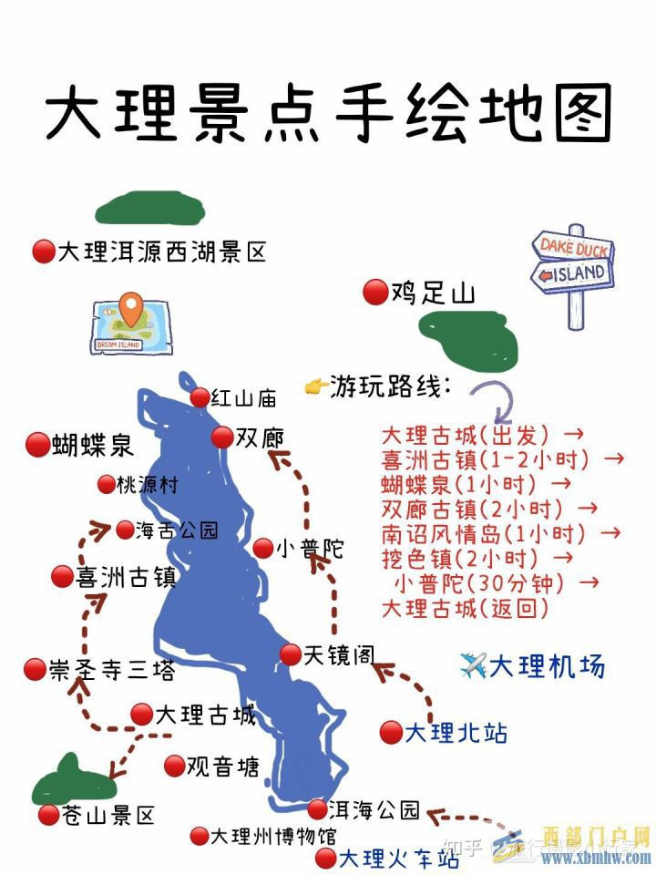 大理旅游攻略景點地圖游玩路線大理美食(圖2)